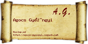 Agocs Gyöngyi névjegykártya