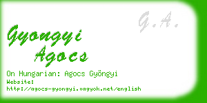 gyongyi agocs business card